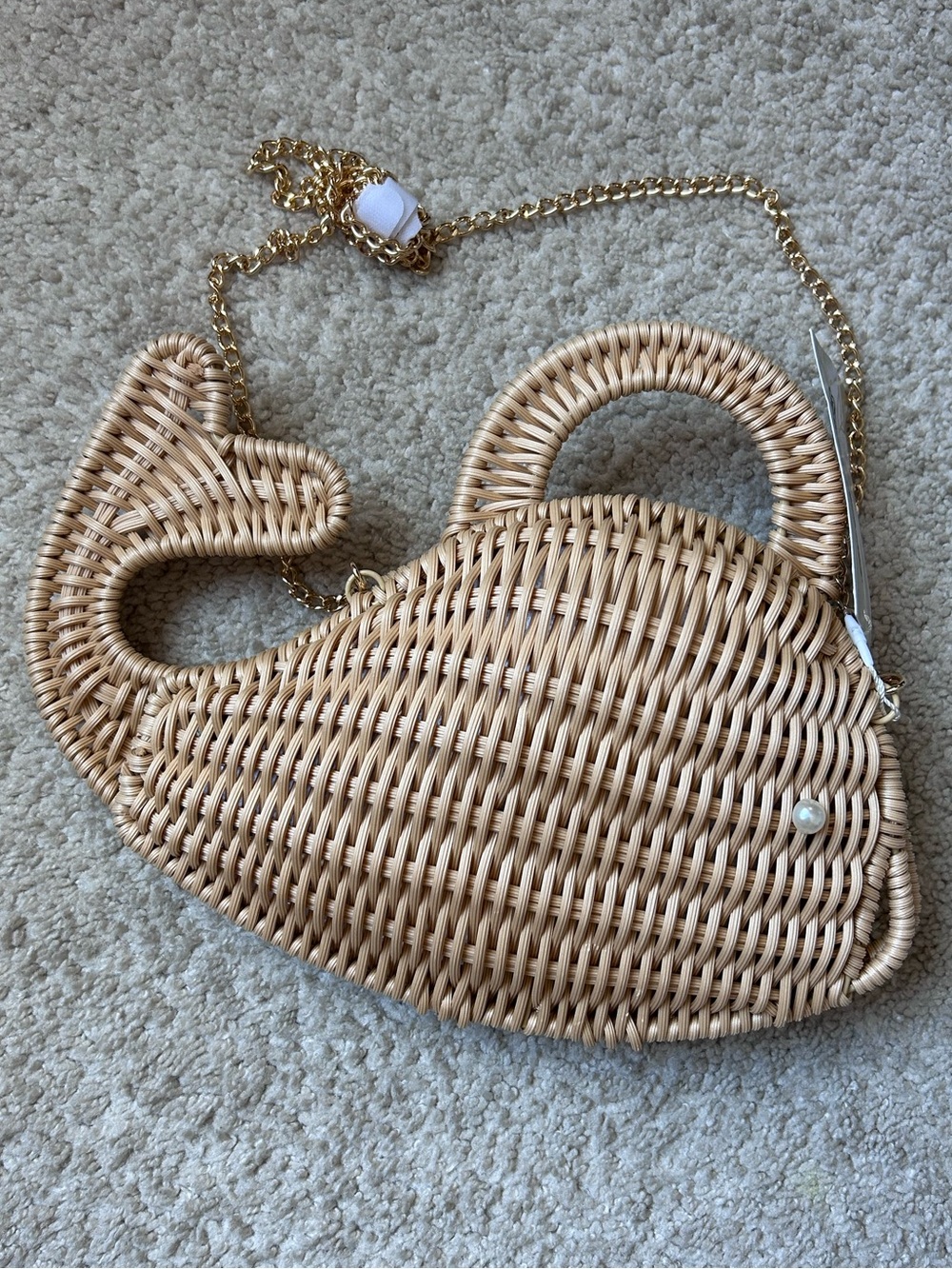 Tommy Bahama Woven Whale Chain Strap Wicker Bag OS Boho Resortcore Tropical - Picture 5 of 11